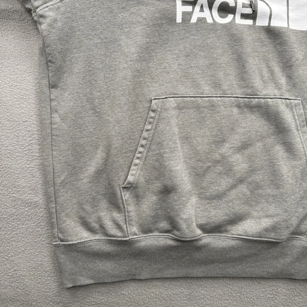 The North Face Hoodie Mens Large Gray Pullover Fleece Sweatshirt Graphic Logo